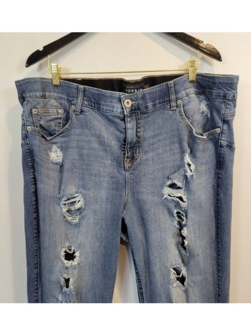 Torrid | Bombshell Skinny Premium Stretch High-Rise Destructed Jean - Picture 11 of 11